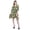 Green, variant on RADANYA Floral Print Women Short Knee Length Cover Ups Swimsuit Polyester Kaftan Beach Dress Green