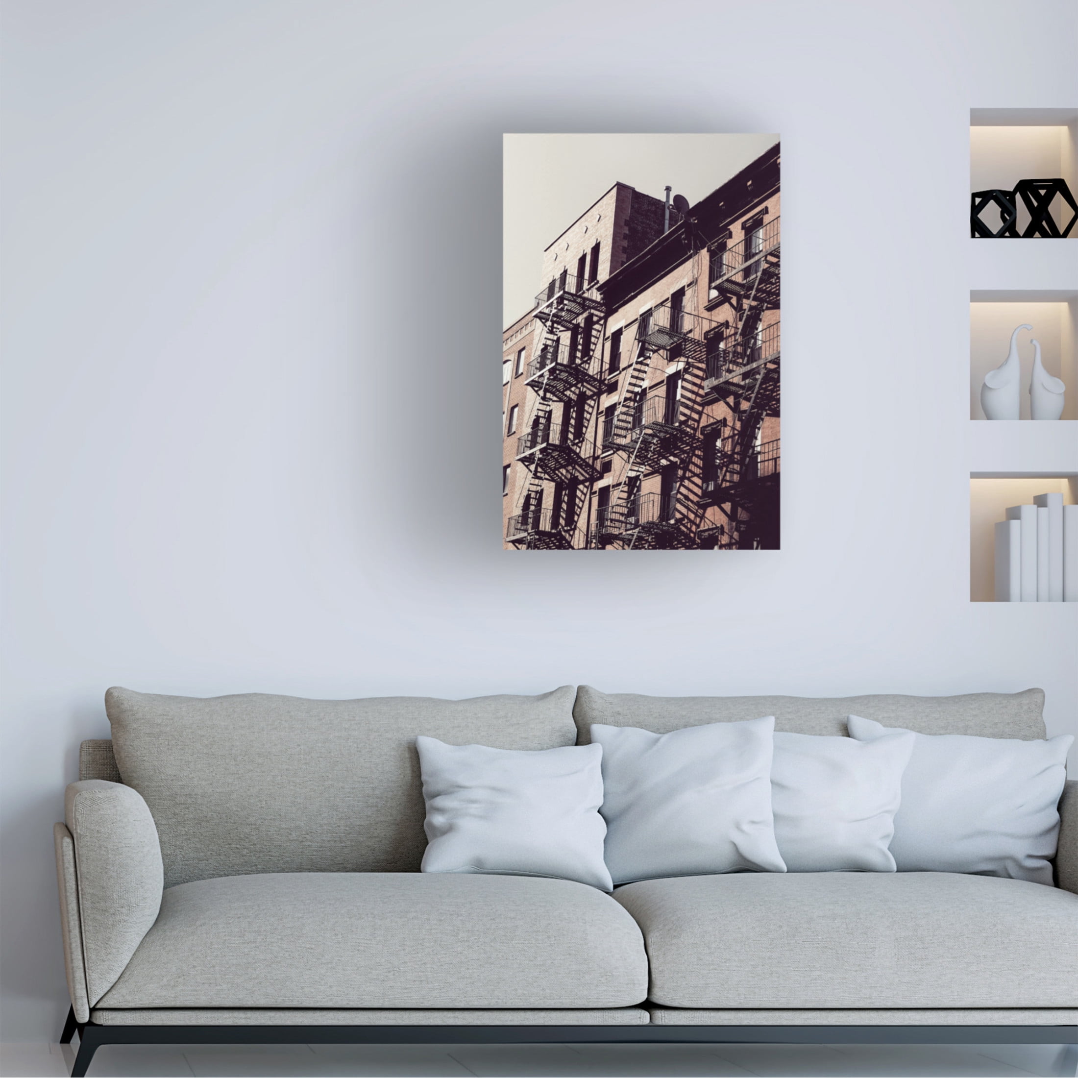 Trademark Fine Art Rikard Martin  New York City Fire Escapes 02 Canvas Wall Art