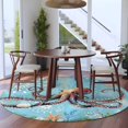 thumbnail image 4 of Round Area Rug 5ft,Watercolor Ocean Octopus Starfish Washable Carpet Non-Slip Runner Accent Rugs Indoor Floor Mat for Bedroom Living Room Decor,Sea Monster, 4 of 9