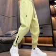 thumbnail image 2 of Zszcpp Wide Leg Pants Men'S Pocket Sports Drawstring Leisure Embroidered Label Straight Vogue Lounge Trousers Casual Trouser, 2 of 3