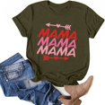 thumbnail image 4 of Top casual de manga corta con cuello redondo y estampado de letras en color sólido para el día de la madre de primavera y verano para mujer OAVQHLG3B Store  lin121212, 4 of 5