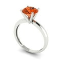 thumbnail image 2 of 1.5 ct Round Cut Simulated Red Diamond Solitaire Engagement Ring for Women in 18K White Gold, 2 of 5