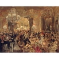 thumbnail image 2 of Adolph Menzel 18x15 Black Ornate Wood Framed Double Matted Museum Art Print Titled - The Dinner at the Ball (1878), 2 of 5