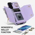 thumbnail image 4 of Phone Case for Samsung Galaxy S22 Plus S22+ 5G Wallet Cover with Screen Protector and Ring Stand Credit Card Holder Slot Crossbody Strap Cell S22+5G S22plus 22S + S 22 22+ Women Girls Purple, 4 of 13