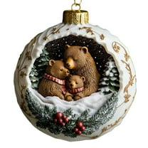 YHAICO Forest Animal Acorn Ornaments Cozy Forest Christmas Decorations,2025 New Pine Cone Animal Christmas Decor,Adorable Forest Animals Sleeping Bear Family Christmas Ornament