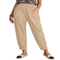 thumbnail image 1 of Women‘s Summer Harem Pants with Elastic Waist and Front Pocket, 1 of 5