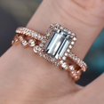 thumbnail image 2 of HeartsAndYou 3ct Natural Blue Aquamarine Bridal Set Engagement Ring 100% 14k SOLID Rose Gold, 2 of 9