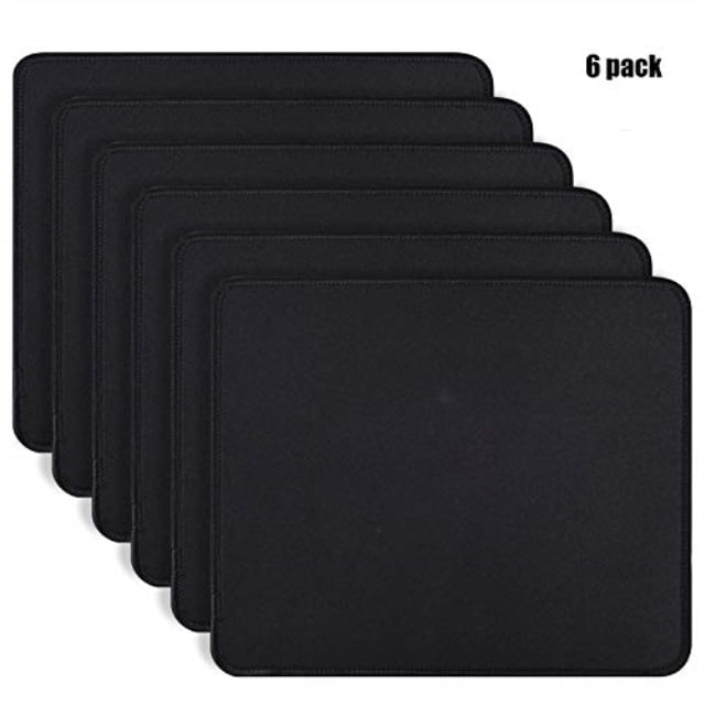 Ikammo 6 Pack Small Black Gaming Mouse Pad Desk Pad With Stitched