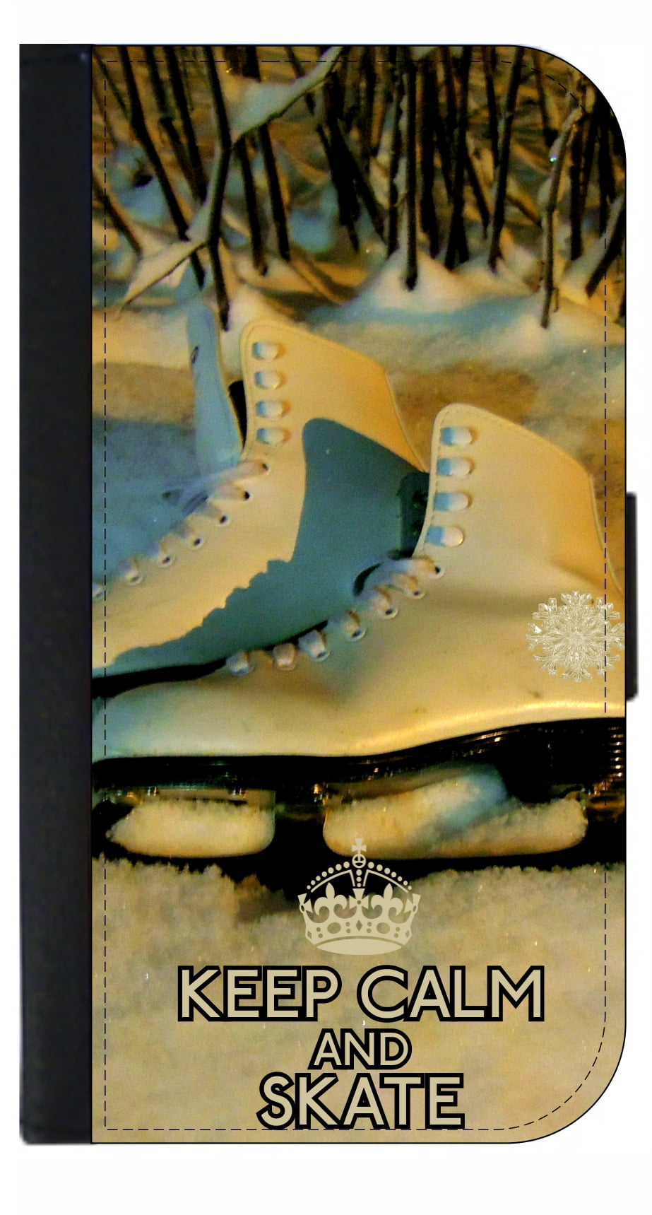 Keep Calm and Skate - Ice Skates - Wallet Style Cell Phone Case with 2 ...