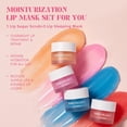 thumbnail image 2 of ANRCOLLECT Lip Mask Set, 1 Lip Scrub +3 Overnight Lip Mask, Lip Glowy Balm and Scrub for Women, Exfoliating and Hydrating Dry, Chapped, Crack Lips, 4 Pack Lip Skincare Gift Set, Valentines Day Gifts, 2 of 6