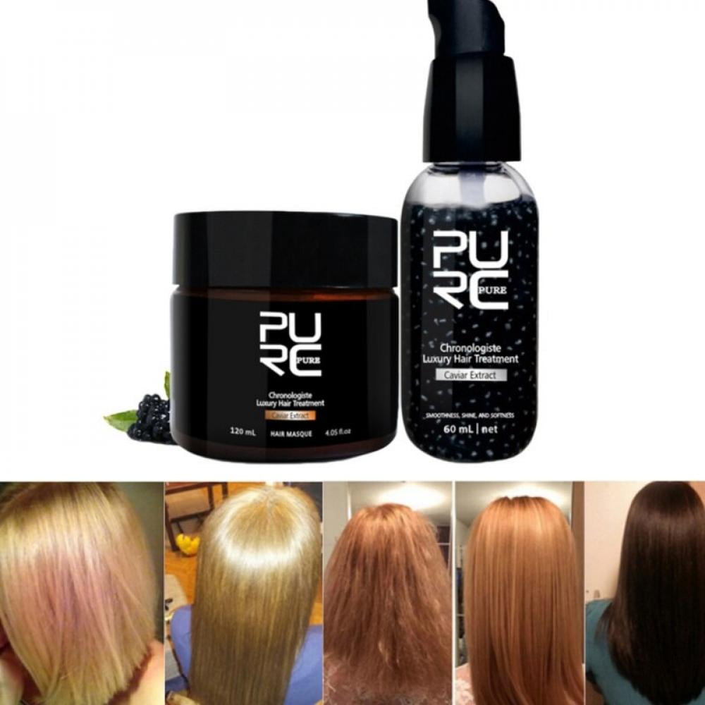 2Pcs/lot Caviar Extract Luxury Hair Treatment Set 60ml +120ml Make Hair  More Soft And Smooth 