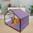 thumbnail image 2 of Flamingo Pet House, Dotted Purple Background with Pink Exotic Birds Girls Design, Outdoor & Indoor Portable Dog Kennel with Pillow and Cover, 5 Sizes, Violet Pink Pale Blue, by Ambesonne, 2 of 4