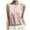 Pink, variant on hotojiny Blouses for Women Dressy Casual Satin Ruffle Mock Neck Work Tops Plus Size Silk Sleeveless Pleated Office Shirt