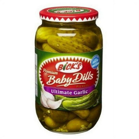 Bicks Premium Ultimate Garlic Baby Dills Pickles, 1L/33.81 fl.oz
