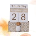 thumbnail image 4 of 1PC Wooden Calendar Reusable Desktop Calendar Vintage Calendar Block for Office Home Decor Table Bedroom Cafe Restaurant, 4 of 6