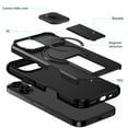 thumbnail image 2 of Allytechgroup iPhone 17 Case with Stand, Hybrid TPU PC Back Cover with Sliding Camera Lens Shockproof [Compatible with Magsafe] Rugged Bumper Phone Case for Apple iPhone 17, Black, 2 of 9