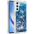 thumbnail image 3 of Case for Samsung Galaxy A25 5G Case Glitter Liquid Cute Clear Phone Case Floating Quicksand Shockproof Protective Bumper Soft TPU Case for Samsung Galaxy A25 5G Love Blue YB, 3 of 14