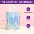 thumbnail image 2 of 15 Pcs Iridescent Gift Bags with Handles, 8x4x10 Inch Holographic Reusable Gift Bags Medium Size, Ideal for Birthday, Christmas, Party Favors, Wedding, Holidays, Valentines, 2 of 7