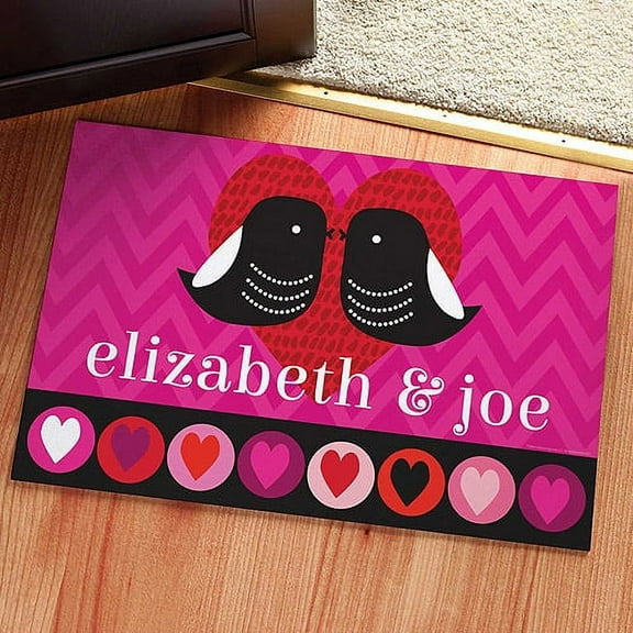 Personalized Robin Zingone Love Birds Doormat