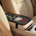 thumbnail image 4 of Xixirimido 5Pcs Car Seat Covers & Seatbelt Covers & Center Console Cover Set Universal Auto Accessories Fit for SUV Sedan Van Truck Leather Front Seat Cover, Red Roses & Skull, 4 of 8
