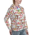 thumbnail image 6 of Fotbe Colorful Donuts Pattern Womens Long Sleeve Hoodie, Pullover Hooded Sweatshirt, Kangaroo Pocket Hoodie with Eye-catching Drawstrings-XX-Large, 6 of 7