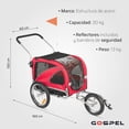 thumbnail image 2 of Remolque R16 para bicicleta 2en1 para mascotas rojo Gospel rojo M, 2 of 10