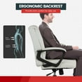 thumbnail image 2 of Dkelincs Office Chair Ergonomic Desk Chair Mid Back Adjustable Computer Chair with Lumbar Support Armrest, White, 2 of 7