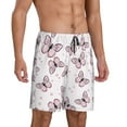 thumbnail image 2 of Kdxio Pink Butterflies (2) Print Mens Sleep Shorts Bottoms Soft Comfy Pajama Wear Pants with Drawstring Pockets, 2 of 7