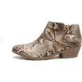 thumbnail image 2 of Soda Mug Women's Python Low Cut Pointed Closed Toe Rubber Sole Block Heel Ankle Booties (Python, 5.5), 2 of 5