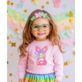 thumbnail image 3 of Painted Easter Bunny Sweatshirt for Girls Colorful Coquette Spring Pullover for Kids Pink Sweatshirt 4T, 3 of 4
