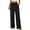 Black, variant on Linen Wide Leg Pants for Women Flowy Palazzo Drawstring Elastic Waist Trousers with Pockets Summer Beach Vacation Clothes