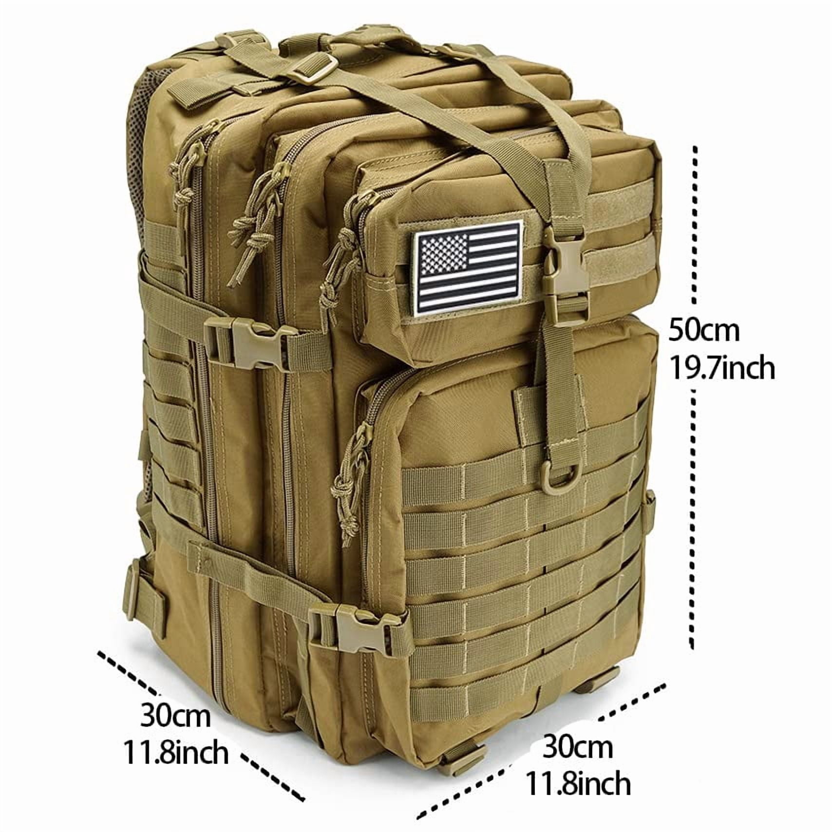 QT&QY 45L Molle Hiking Backpack for Men, Heavy-Duty 900D Outdoor Travel Daypack & Camping Work Bag
