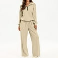 thumbnail image 2 of BiZtdJrK Lounge Sets for Women 2025 Half Zip Sweatshirt and Wide Leg Sweatpant 2 Piece Outfits Outdoor Solid Casual Sweatsuit Tracksuit with Pockets Khaki M, 2 of 8