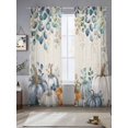 thumbnail image 2 of Thanksgiving Pumpkin Sheer Curtains 84 Inch Length 2 Panels Set for Living Room/Bedroom, Fall Eucalyptus Autumn Leaves Beige Curtain Sheers Drapes Rod Pocket Curtains Window Treatment Set 52''x84''x2, 2 of 7