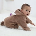 thumbnail image 5 of Simplmasygenix Baby Romper Clearance Winter Snowsuit Toddler Baby Boys Girls Color Plush Cute Bear Ears Winter Keep Warm Jumpsuit Romper, 5 of 9