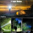thumbnail image 4 of LED-pannlampa, 90000 lumen superljus med 5 lägen och IPX6-nivå vattentät USB-laddningsbar pannlampa, 90° justerbar, lämplig för, 4 of 5