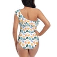 thumbnail image 5 of Rateoe Easter eggs Pattern Women One Piece Swimsuits Tummy Control One Shoulder Bathing Suits Ruffle Swimwear-Medium, 5 of 6