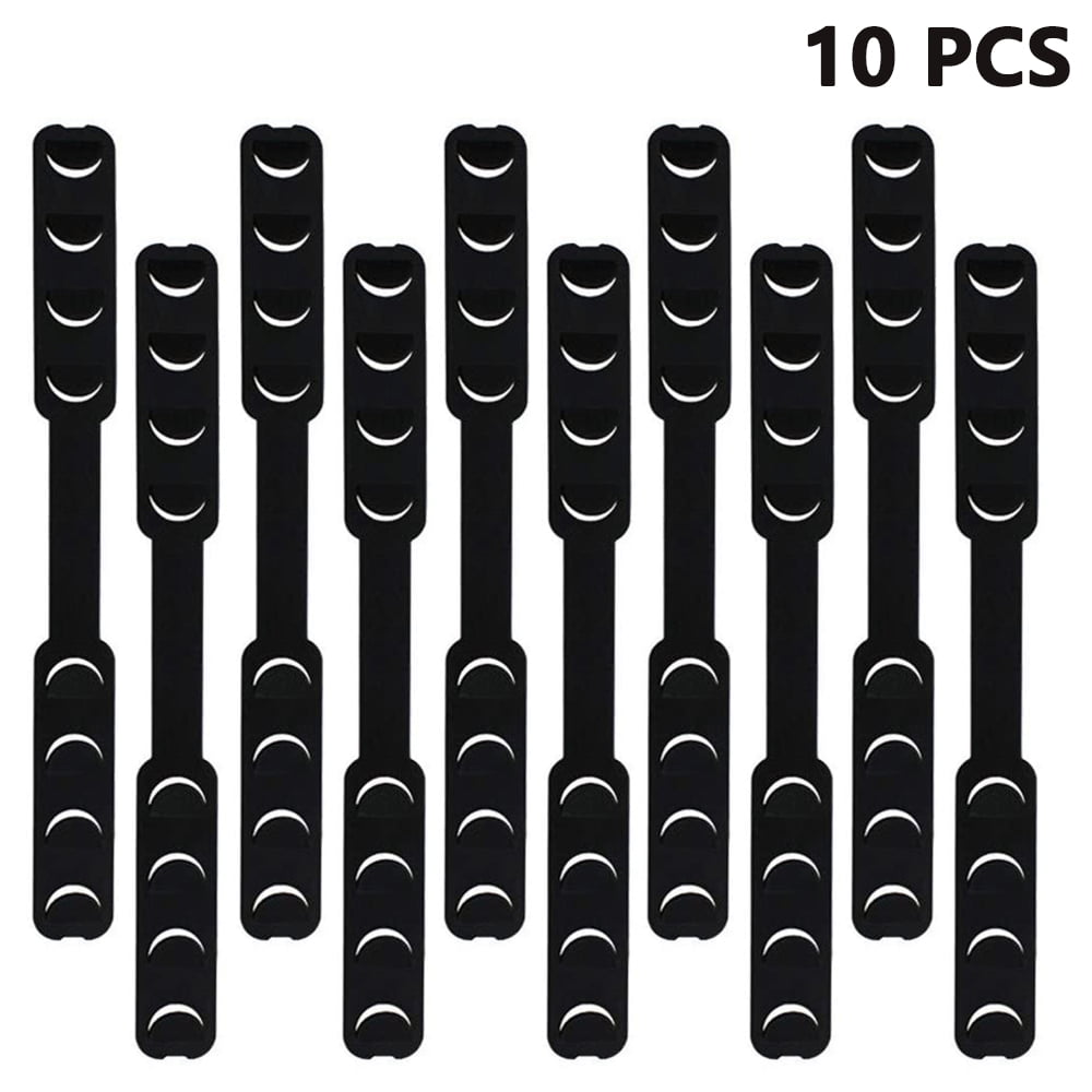 10PCS Black Mask Extender Anti-Tightening Ear Protector Decompression Holder Hook Ear Strap Accessories Ear Grips Extension Mask Buckle Ear Pain Relieved 