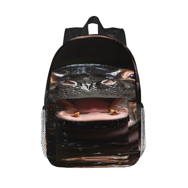 Easygdp Playful Baby Hippo Splash Mochila Ligera de 15 Pulgadas para Estudiantes, Mochila Cómoda para la Escuela y Viajes, Correas Ajustables