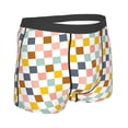 thumbnail image 3 of Balery Colorful Checkered 1 Men's Boxer Briefs, Soft and Breathable Cotton Underwear with nylon Waistband-Medium, 3 of 9