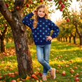 thumbnail image 6 of Grblisyd Girls Polka Dot Sweatshirts Cute Mock Neck Long Sleeve Pullover Tops Fashion Loose Casual Fall Spring Clothing, 6 of 7