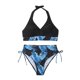 thumbnail image 1 of Gibobby Conjunto de Bikini para Mujer Traje de baño Bikini de triángulo dividido para mujer Conjunto de traje de baño de color sólido estampado(Azul,M), 1 of 5