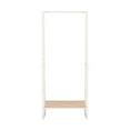 thumbnail image 3 of Linon Paisley Tall Steel Open Clothing Rack Natural Wood Shelf 4 Hooks in White, 3 of 13