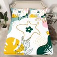 thumbnail image 2 of jejeloiu Boho Flower Floral Twin Sheet Sets,Mid Century Abstract Twin Fitted Sheet,Tropical Plant Monstera Leaf Flat Sheet For Men Women,Ultra Soft Home Decor,3 Pieces, 2 of 7