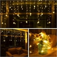 thumbnail image 4 of Christmas Curtain String Lights, 13ft 96 LED 8 Twinkle Modes Curtain Lights,Hanging Fairy Lights for Outdoor Christmas Lights, Holiday Wedding Party Decoration (Warm White, 2Pack), 4 of 8