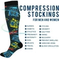 thumbnail image 4 of FREEAMG 1 Pair Gamepad Controller Compression Socks 20-30mmHg Knee High Women Socks Tube Athletic Stockings for Men Sport Soccer Running Cycling Medical Nurse Winter Travel, 4 of 7