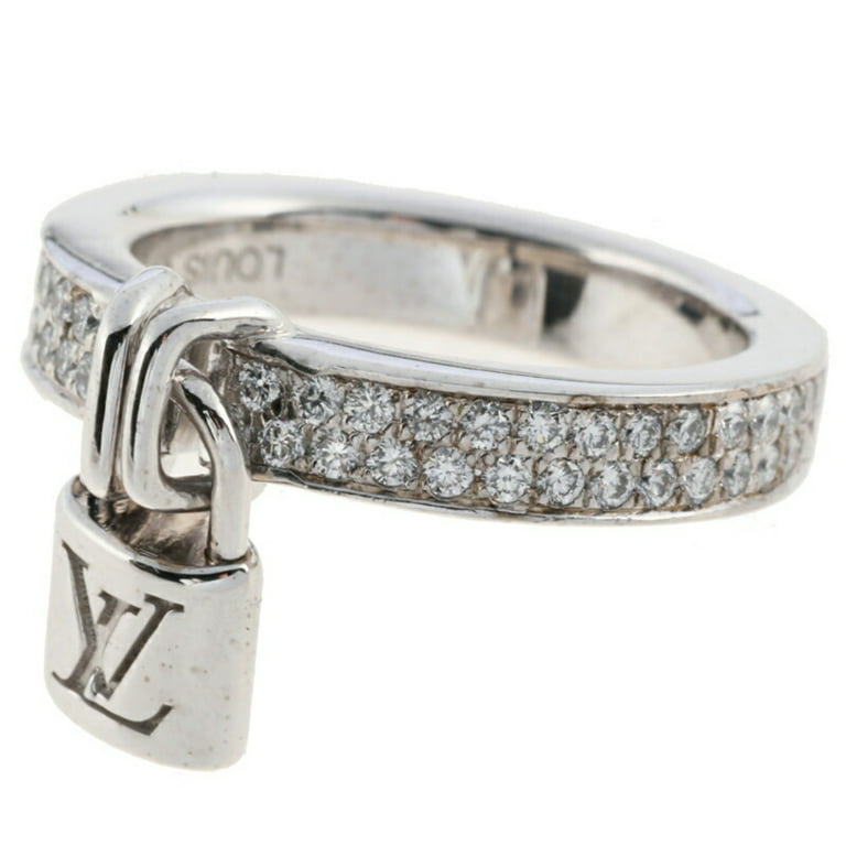 Pre-Owned Louis Vuitton Berg Lockit Diamond Ring in 18k Gold