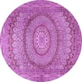 thumbnail image 1 of Ahgly Company Indoor Round Medallion Purple Traditional Area Rugs, 3' Round, 1 of 4