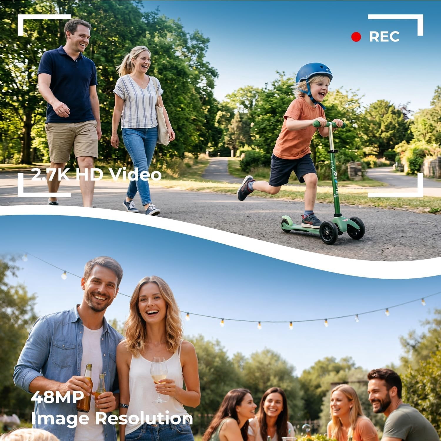 Camcorder Video Camera 2.7K 48MP Vlogging Camera, 18X Digital Zoom Video Camera for YouTube, 3" 270? Rotatable Screen Camcorder with LED Light & Webcam, Anti-Shake Function for Beginners