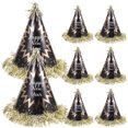 thumbnail image 1 of unbranded 8Ud Sombreros De Cono Para Fiesta De Año Nuevo En Premium Con Motivos Alegres, 1 of 7